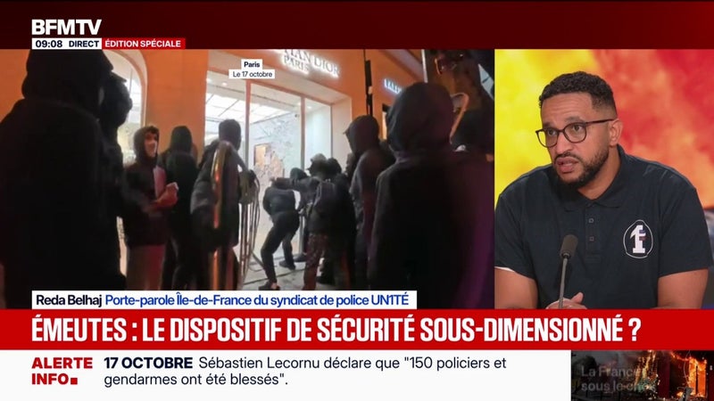 Manifestations du 17 octobre: "Pour nous, c'était le chaos, c'était une catastrophe", témoigne Reda Belhaj, porte-parole du syndicat de police Un1té Île-de-France