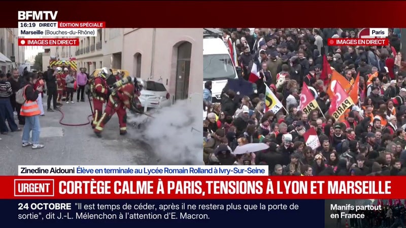 24 octobre: "On a pu ouvrir la porte à des jeunes adultes qui souffrent contre la vie chère", témoigne Zinedine Aidouni, élève en terminale à Ivry-sur-Seine