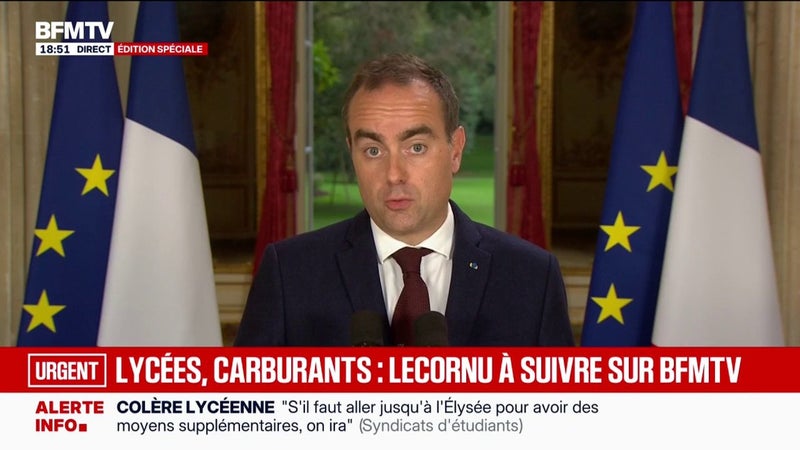 Le Premier ministre Sébastien Lecornu déclare que "nous avons le devoir d'écouter" les lycéens