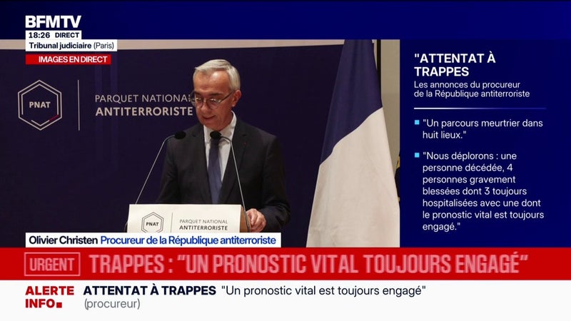 Attentat à Trappes: le procureur "demande expressément qu'aucune image des faits où il est porté atteinte à l'intégrité" des victimes "ne soit diffusée"