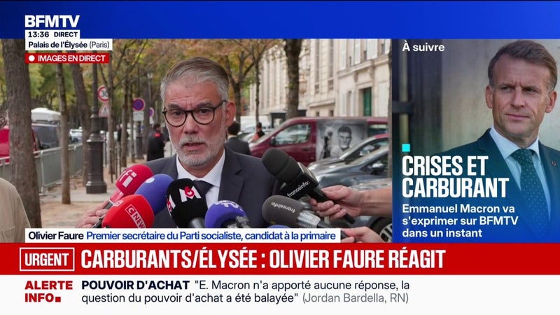 Conflits internationaux et prix des carburants: "Cette situation est amenée à durer", prévient Olivier Faure, Premier secrétaire du Parti socialiste et candidat à la primaire socialiste