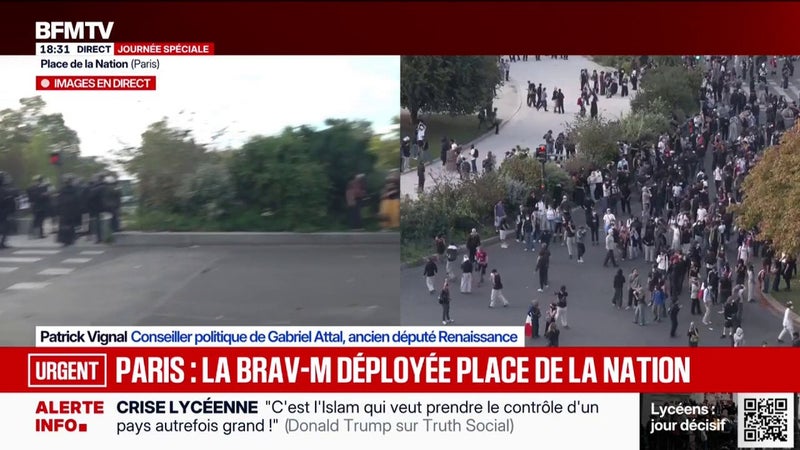 Mobilisation lycéenne: des dispersions en cours place de la Nation