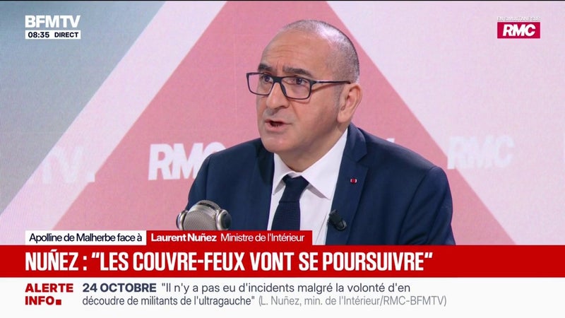 Laurent Nuñez, ministre de l'Intérieur, dit "regretter (...) ce qu'il s'est passé le 17 octobre"