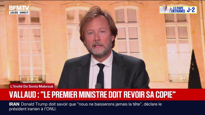 Budget: "Il faut que le Premier ministre revoie sa copie", juge Boris Vallaud, président du groupe socialiste à l'Assemblée