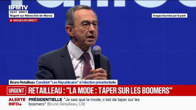Présidentielle: "Vous, la jeunesse de France, êtes en première du combat qui vient", déclare Bruno Retailleau, candidat "Les Républicains" à l'élection présidentielle