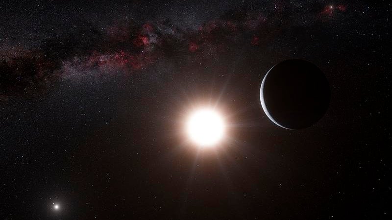 Vue d'artiste de la planète en orbite autour d'Alpha du Centaure B. Des astronomes suisses ont découvert une nouvelle exoplanète, la plus proche connue de notre système solaire, ce qui accroît les chances de trouver un jour une planète habitable dans le v Vue d'artiste de la planète en orbite autour d'Alpha du Centaure B. Des astronomes suisses ont découvert une nouvelle exoplanète, la plus proche connue de notre système solaire, ce qui accroît les chances de trouver un jour une planète habitable dans le v