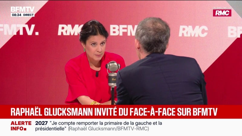 "J'ai aucun problème à débattre", assure Raphaël Glucksmann, candidat "Place publique" à l'élection présidentielle