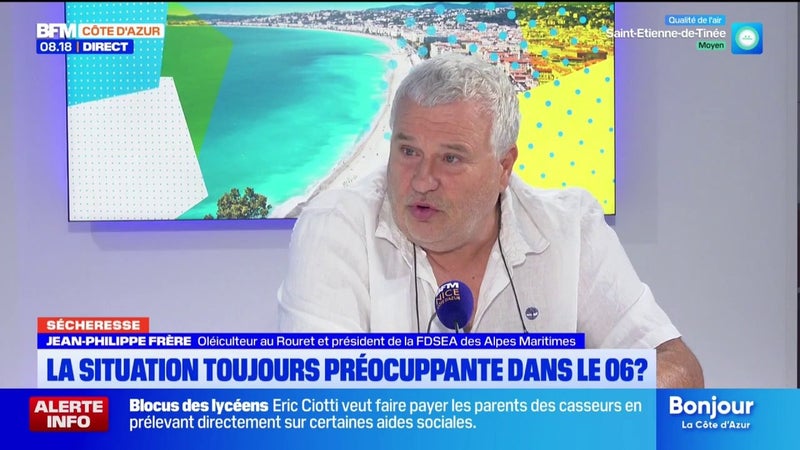 Sécheresse: le président de la FDSEA 06 alerte sur un automne et un hiver "sans précédent"