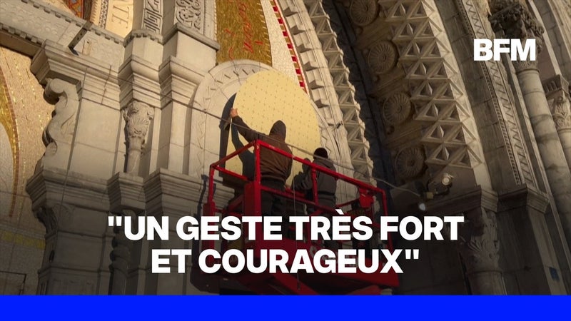 Visite du pape à Lourdes: pourquoi les mosaïques ornant la basilique du Rosaire sont-elles masquées?