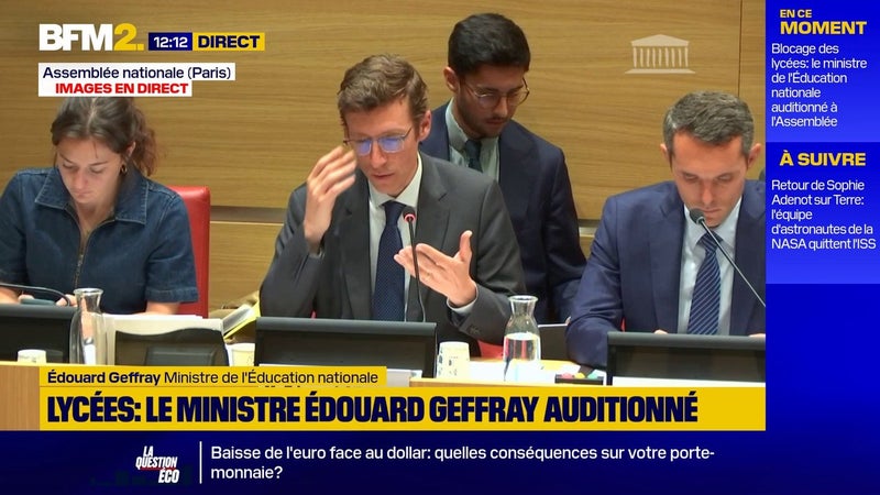 Lycées: Édouard Geffray affirme qu'il "faudra poser la question de la durée des vacances" pour un même volume d'enseignement avec moins d'heures par semaine