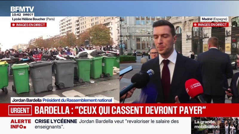 Jordan Bardella propose une revalorisation de 4% par an, sur 3 ans, des salaires des professeurs pour "redresser l'école"