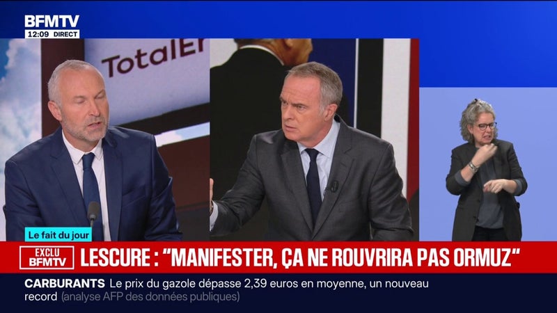 Laurent Panifous, ministre délégué aux relations avec le Parlement, estime qu'il faudra "augmenter les aides" pour le carburant "si la crise dure"