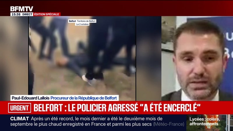 Policier agressé: "Il a été encerclé", assure le procureur de Belfort, qui indique que son état "est rassurant"