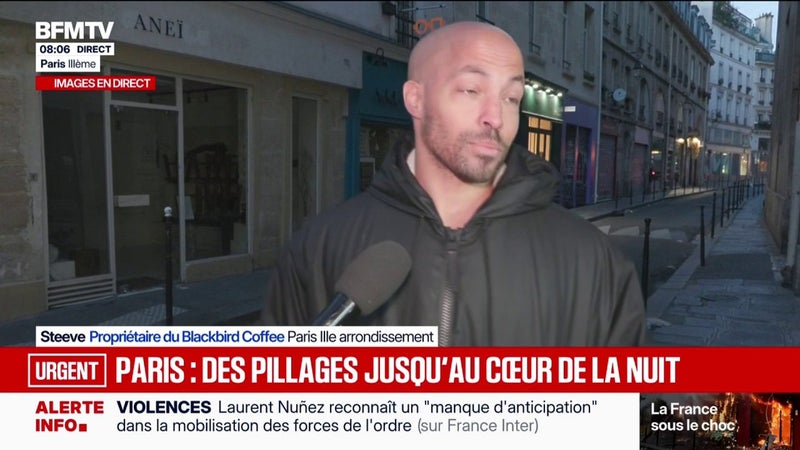 Paris: la police "m'a dit qu'ils ne viendraient pas pour des casses de vitrines", explique un commerçant dont la boutique a été pillée