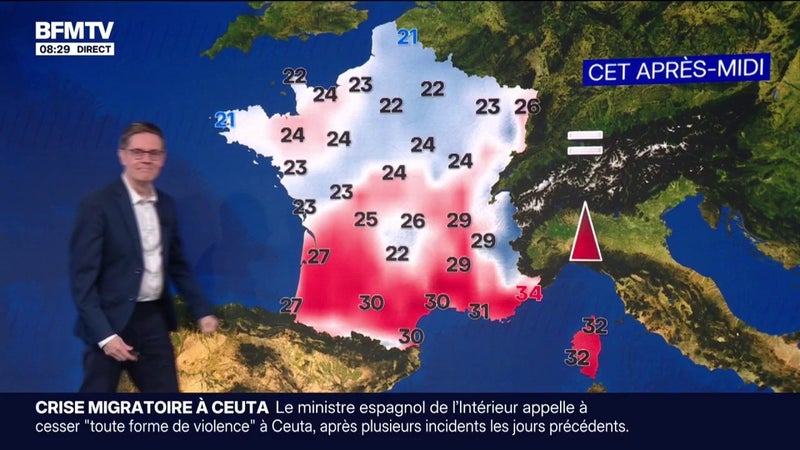 De la pluie sur les trois quarts du pays et du soleil au Sud, avec des températures comprises entre 21°C et 34°C... La météo de ce 29 août