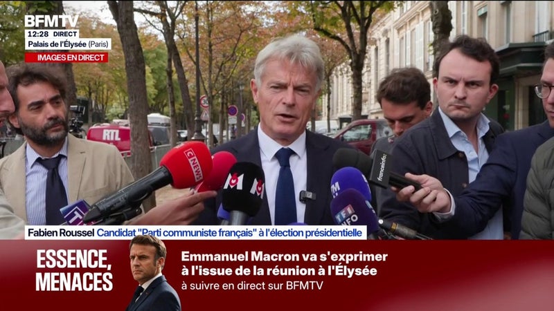 Réunion à l'Élysée: "Il n'y a pas de solution à court terme qui est envisagée par le président de la République", réagit Fabien Roussel, candidat PCF à l'élection présidentielle