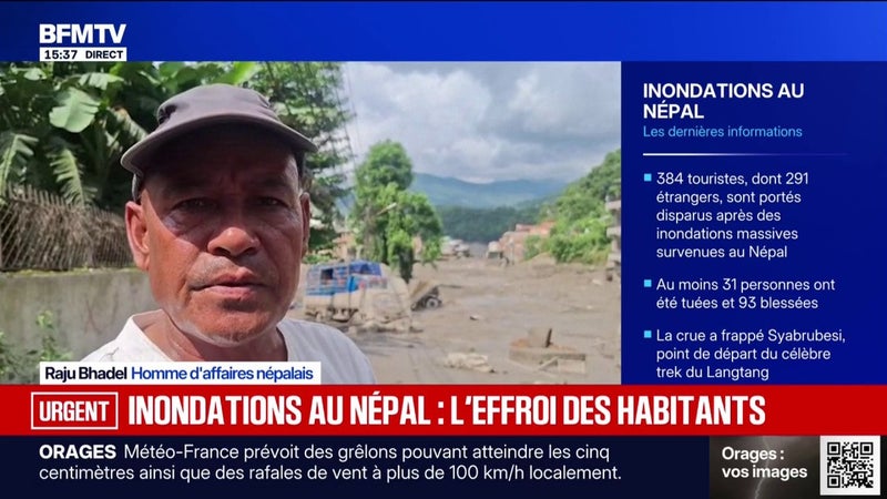 Inondations meurtrières au Népal: "Je n'ai jamais vu quelque chose de pareil", raconte un habitant