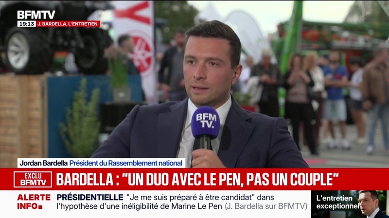 "Il est naturel que nous ayons chacun nos caractères" avec Marine Le Pen, déclare Jordan Bardella, président du RN