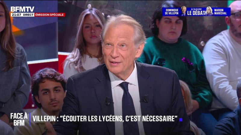 Emmanuel Macron va recevoir des organisations lycéennes: "Il doit d'abord les écouter", estime Dominique de Villepin, ancien Premier ministre