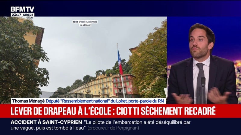 Levée de drapeau à l'école: "Ce n'est pas quelque chose sur lequel il devrait y avoir une polémique", estime Thomas Ménagé, porte-parole du RN