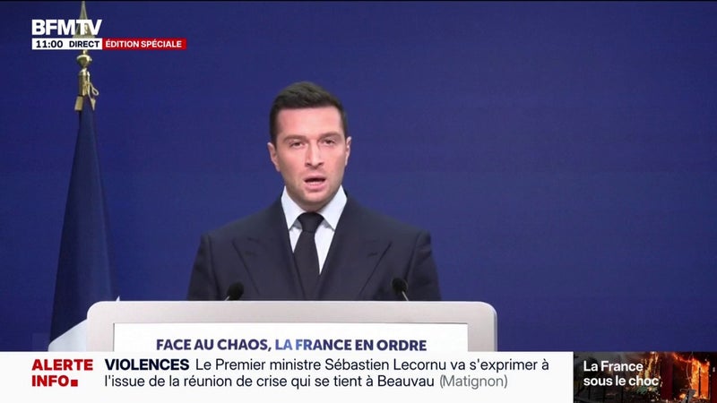 Violences du 17 octobre: Jordan Bardella dénonce "le terrible aveu d'impuissance" du gouvernement