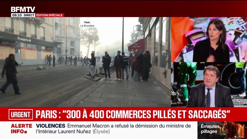 Violences et pillages à Paris: "Il y a au moins 300 à 400 commerces qui ont été impactés", indique le président de la Chambre de commerce et d'industrie Paris - Île-de-France