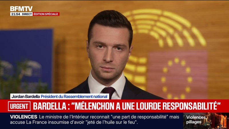 Violences du 17 octobre: "Nous serons intraitables avec les personnalités violentes", promet Jordan Bardella, président du Rassemblement national