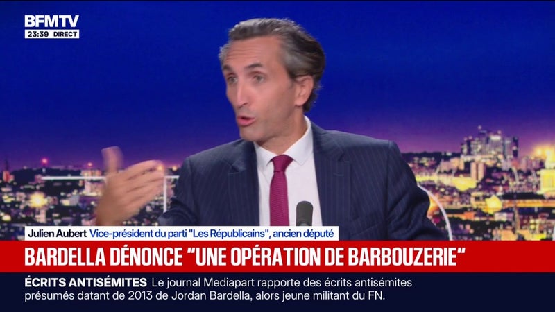 Écrits antisémites attribués à Jordan Bardella: "S'ils étaient vrais, il devrait démissionner", explique Julien Aubert, vice-président du parti "Les Républicains"