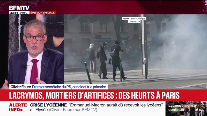 Blocage, mobilisation lycéenne: Emmanuel Macron "aurait dû recevoir les lycéens", déclare Olivier Faure, Premier secrétaire du PS et candidat à la primaire sociale-démocrate