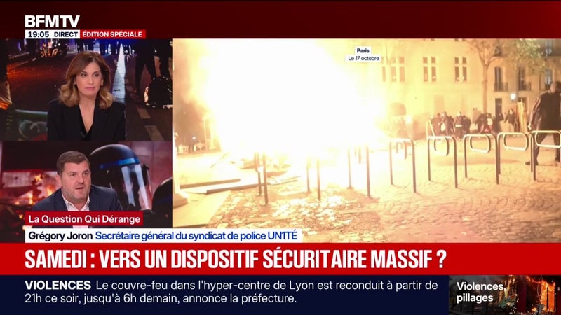 Violences du 17 octobre: "J'ai eu des messages de collègues qui ont eu peur", affirme Grégory Joron, secrétaire général du syndicat de police Unité