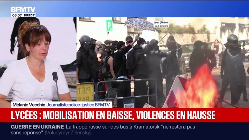 Colère des lycéens: le ministère de l'Intérieur pointe une forte augmentation des violences urbaines ce jeudi