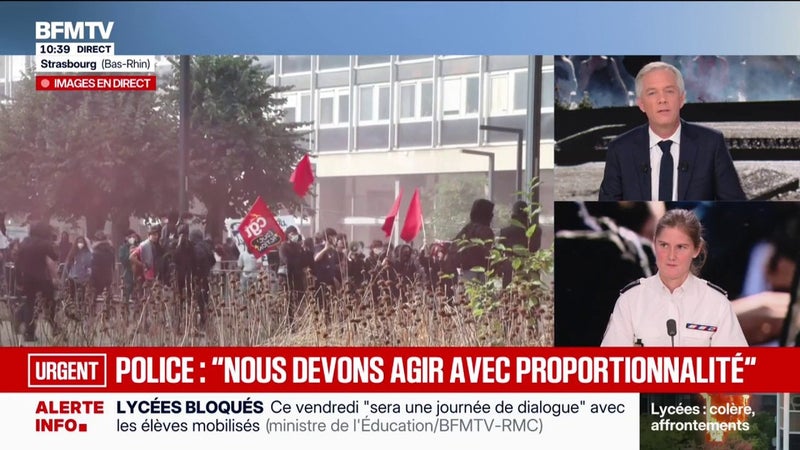 Blocage des lycées: "Les élus de la République ne doivent pas gêner l'action de la police lorsqu'on intervient pour faire cesser une infraction", déclare la porte-parole de la police nationale