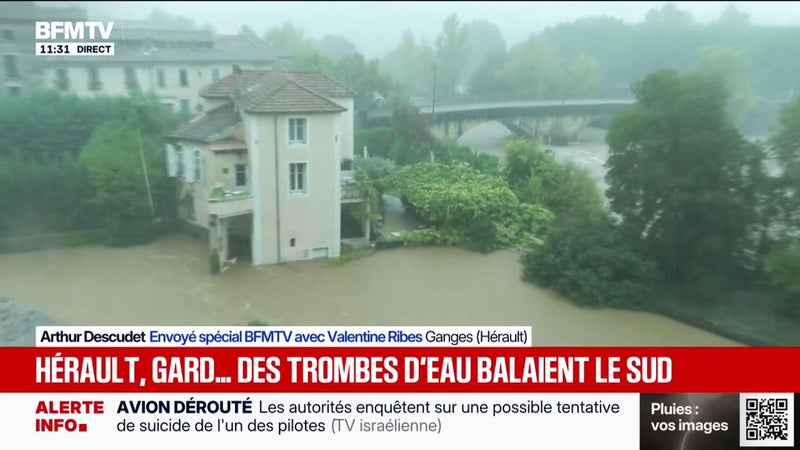 Inondations: "La situation est préoccupante par rapport aux administrés", confie le maire de Sauve (Gard)