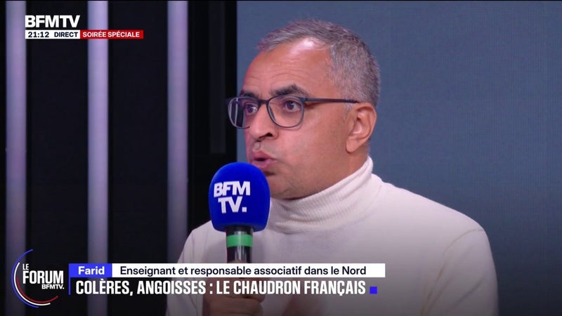 FORUM BFMTV - Colère sociale: "La meilleure des manifestations, c'est 2027 par le vote", estime Farid, enseignant et responsable associatif dans le Nord
