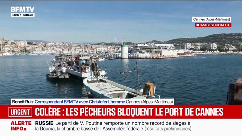 Un blocage de pêcheurs en cours au port de Cannes