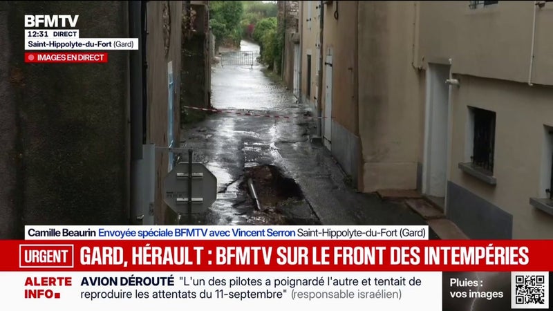 Inondations dans le Gard: "C'était impressionnant", témoigne une habitante de Saint-Hippolyte-du-Fort (Gard)