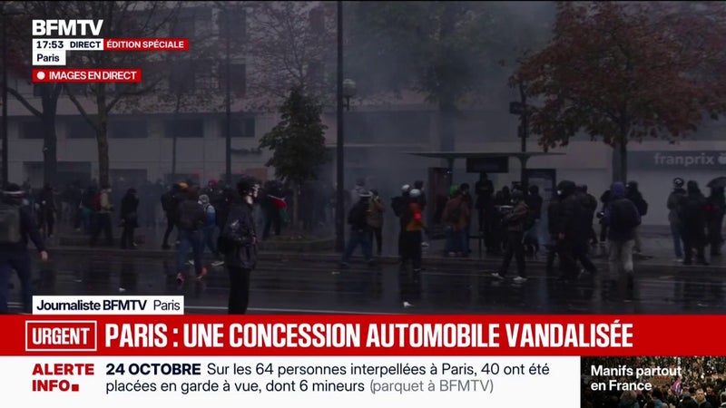 24 octobre: la situation se tend dans la mobilisation parisienne