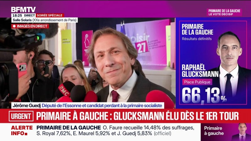 Primaire sociale-démocrate: "Le score de Raphaël Glucksmann dès le premier tour illustre un vote utile", déclare Jérôme Guedj, député et candidat