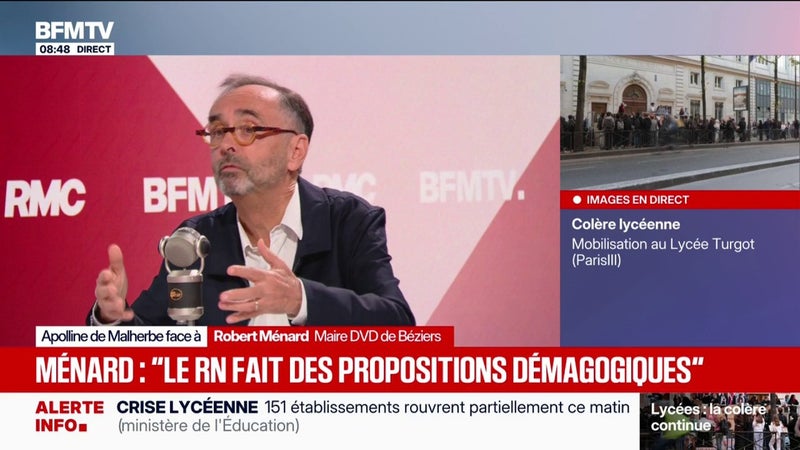 Interdire LFI: "Ça n'a pas de sens", déclare Robert Ménard, maire DVD de Béziers, après les déclarations de Bruno Retailleau