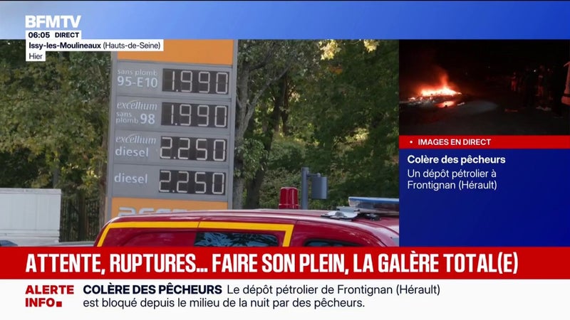 "C'est de pire en pire": à cause des files d'attente qui s'allongent et des ruptures, les Français ont de plus en plus de mal à faire leur plein de carburant