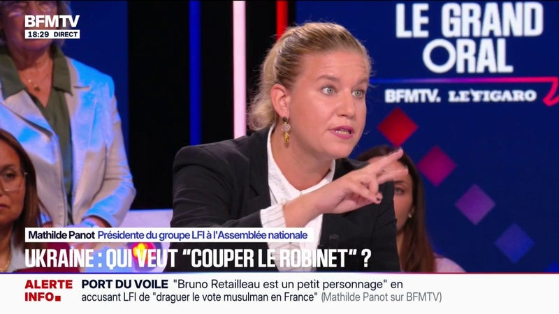 Ukraine: La France insoumise maintiendrait les aides françaises "jusqu'à la fin de l'agression illégale de la Russie", selon Mathilde Panot (LFI)