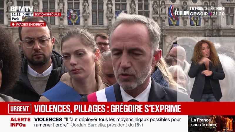 Violences à Paris: Emmanuel Grégoire appelle à "faire attention à la façon dont on manie les armes juridiques qui contreviennent à des principes fondamentaux de liberté, de circulation et de rassemblement"