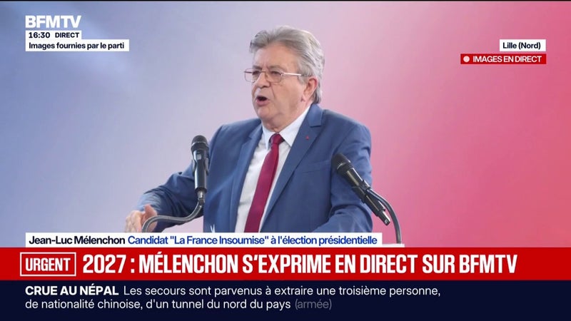Proposition du RN d'interdire le voile: "Plus jamais sur le sol de notre patrie, il n'y aura de guerre de religion", affirme Jean-Luc Mélenchon, candidat de La France insoumise à l'élection présidentielle