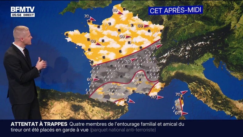 Un temps pluvieux avec des températures légèrement en hausse ce dimanche sur une large partie du pays