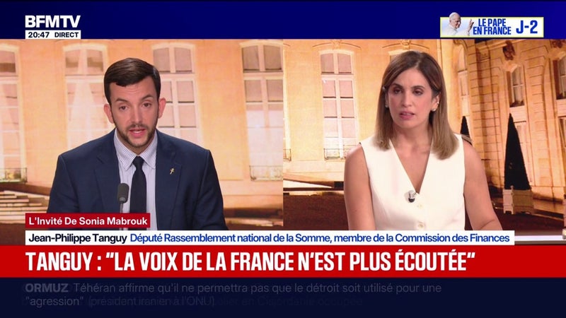 "La voix de la France n'est plus écoutée comme elle l'était du temps de Jacques Chirac", affirme Jean-Philippe Tanguy, député RN de la Somme