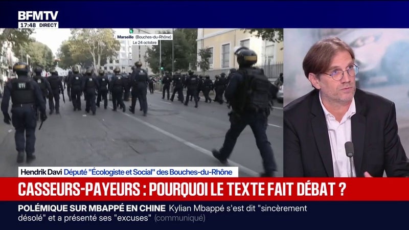 Projet de loi "casseurs-payeurs": "C'est une proposition de loi à vocation communicationnelle", estime Hendrik Davi, député Écologiste et Social