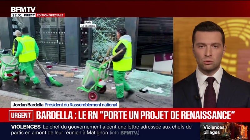 Débordements en marge des manifestations: "L'interdiction est une solution", estime Jordan Bardella, président du Rassemblement national