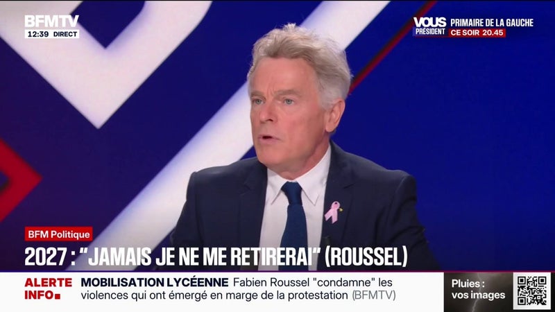 Présidentielle: "Jamais je ne me retirerai" au profit d'une autre force à gauche, affirme Fabien Roussel, secrétaire national du PCF et candidat à l’élection présidentielle