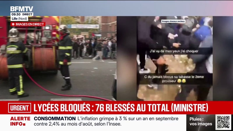 Violences lors de blocages de lycées: "C'est horrible de voir ces images de jeunes qui s'en prennent à des professionnels de l'éducation", réagit Bruno Bobkiewicz (SNPDEN-UNSA)