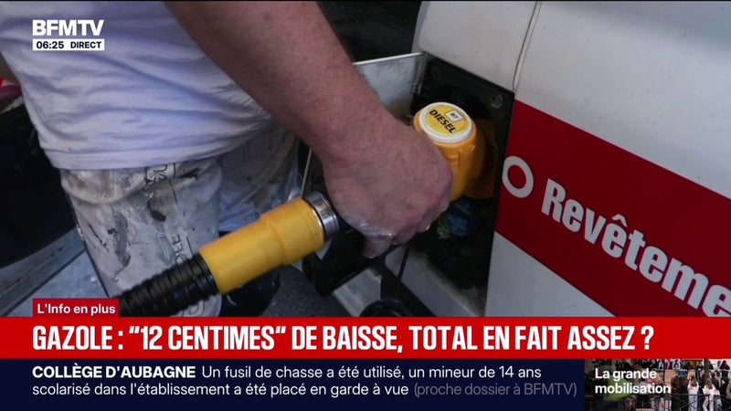Gazole: Total s'engage à baisser les prix de 8 à 12 centimes pour les particuliers